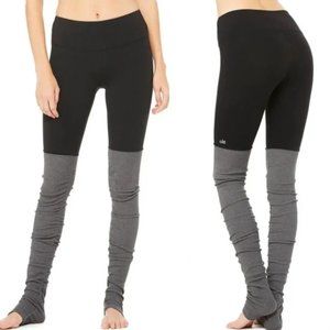 SOLD  Alo Yoga - Goddess two tone legging - grey and black- Small